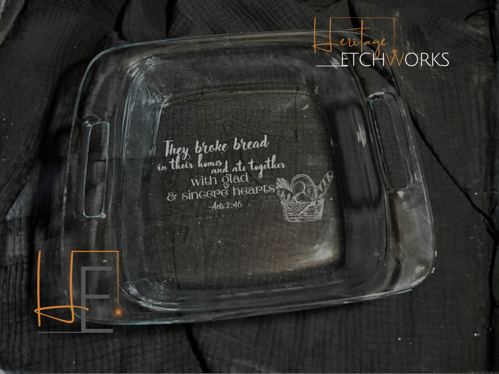 8x8 Baking Dish with Bible Verse | Engraved Casserole Dish | Faith Kitchen Gift | Easter Gift for Mom | Religious Bakeware
