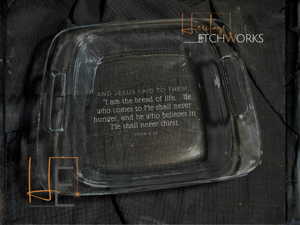 8x8 Baking Dish with Bible Verse | Engraved Casserole Dish | Faith Kitchen Gift | Easter Gift for Mom | Religious Bakeware