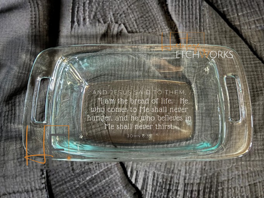 Bakeware Set with Bible Verses | 5 Piece Engraved Pyrex Set | Faith Kitchen Gift | Religious Wedding Gift | Easter Gift Bundle