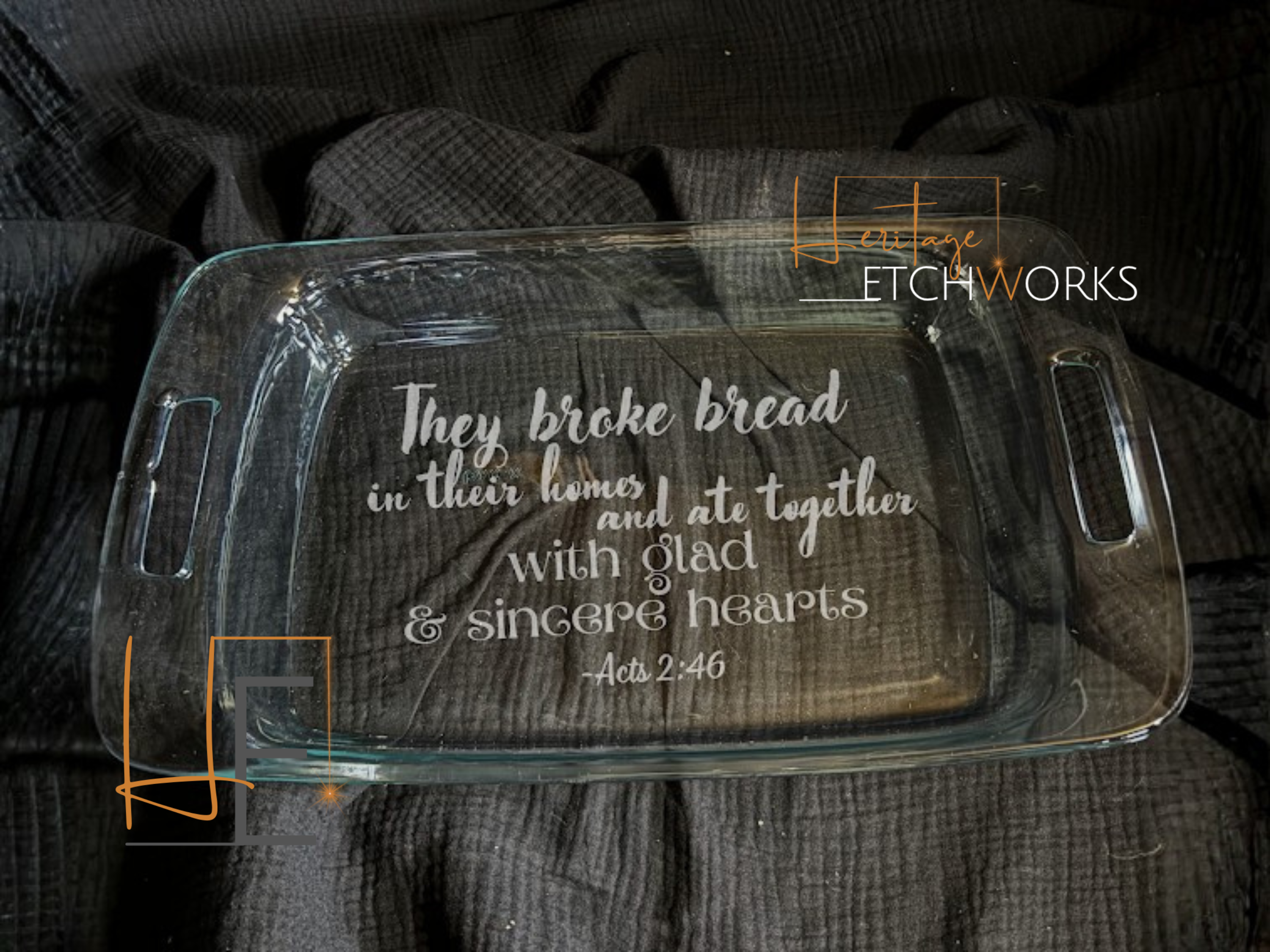 7x11 Baking Dish with Bible Verse | Engraved Glass Bakeware | Faith Inspired Kitchen Gift | Easter Gift | Scripture Dish