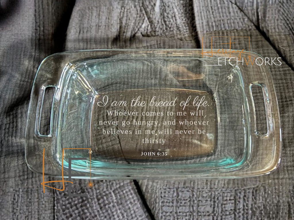 Bakeware Set with Bible Verses | 5 Piece Engraved Pyrex Set | Faith Kitchen Gift | Religious Wedding Gift | Easter Gift Bundle
