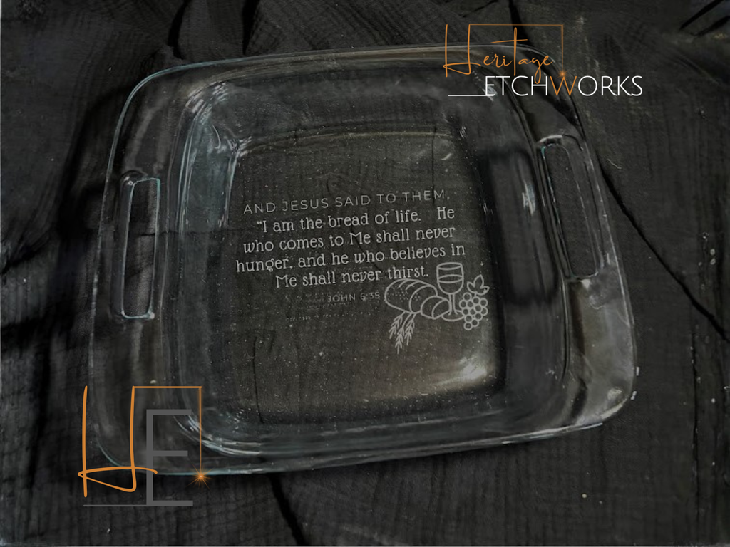 8x8 Baking Dish with Bible Verse | Engraved Casserole Dish | Faith Kitchen Gift | Easter Gift for Mom | Religious Bakeware