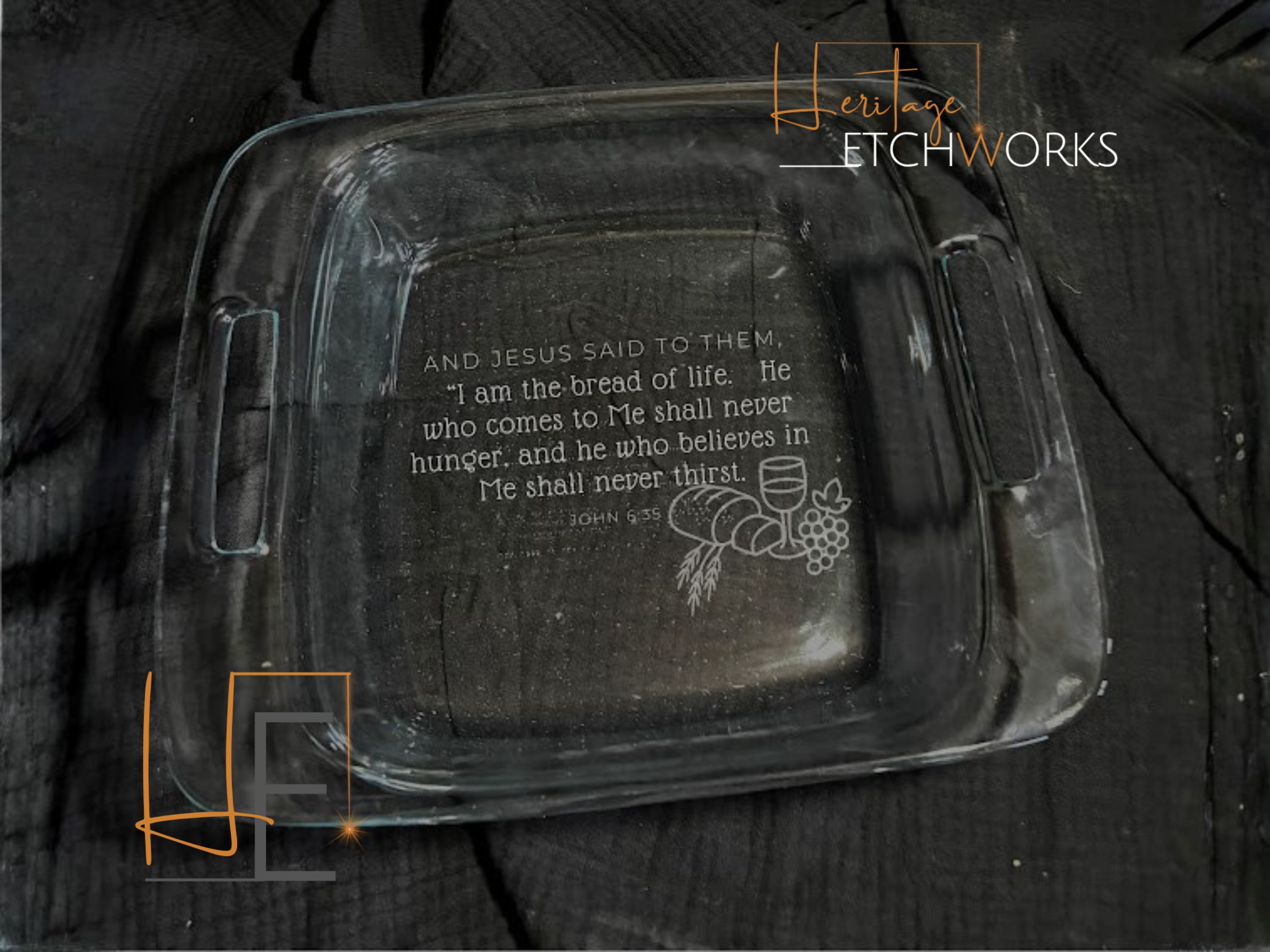 Bakeware Set with Bible Verses | 5 Piece Engraved Pyrex Set | Faith Kitchen Gift | Religious Wedding Gift | Easter Gift Bundle
