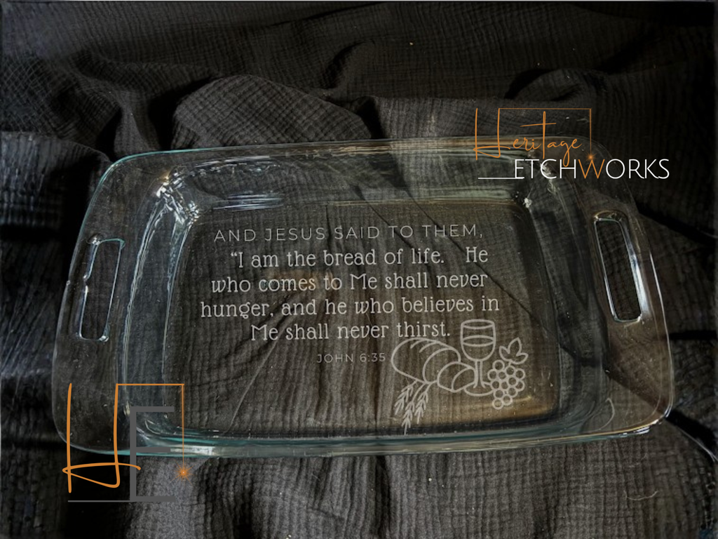 9x13 Baking Dish with Bible Verse | Engraved Casserole Dish | Faith Kitchen Gift | Religious Bakeware | Easter Gift for Family
