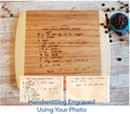 Personalized Handwritten Recipe Cutting Board – Custom Engraved Family Keepsake Gift – Bamboo