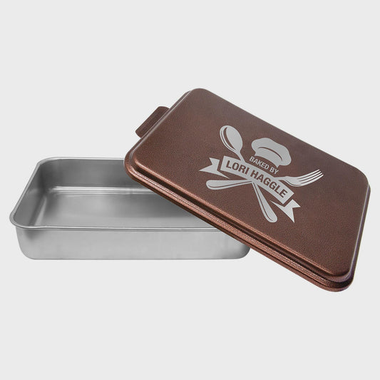 Personalized Aluminum Cake Pan with Engraved Lid – 9x13 Custom Baking Pan – Durable Gift for Bakers, Weddings & Housewarmings