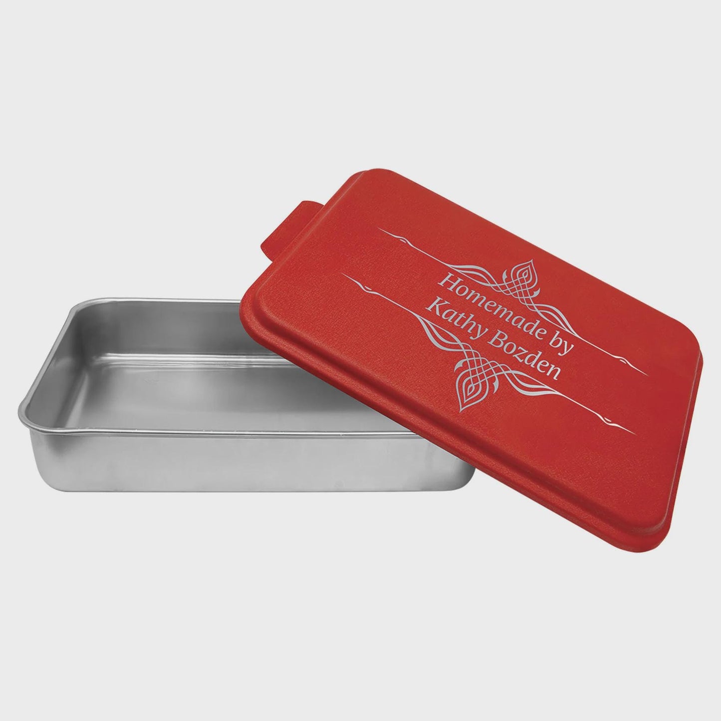 Personalized Aluminum Cake Pan with Engraved Lid – 9x13 Custom Baking Pan – Durable Gift for Bakers, Weddings & Housewarmings