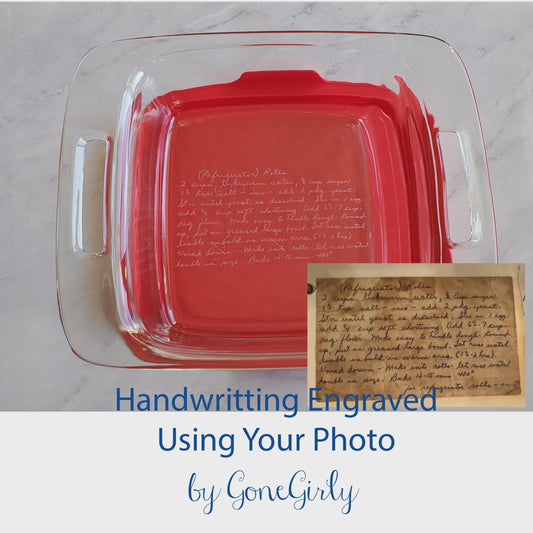 Handwritten Recipe 8x8 Engraved Casserole Dish – Transform Your Family Recipe into Custom Bakeware – Personalized Memory Gift