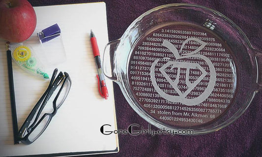 Engraved Apple Pi Plate: Math Teacher Gift, Pi Day Decor