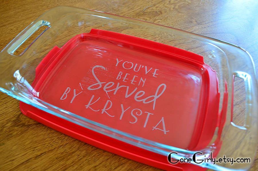 You’ve Been Served Engraved 7x11 Casserole Dish – Personalized Attorney or Lawyer Gift