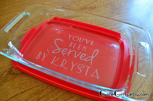 You’ve Been Served Engraved 7x11 Casserole Dish – Personalized Attorney or Lawyer Gift