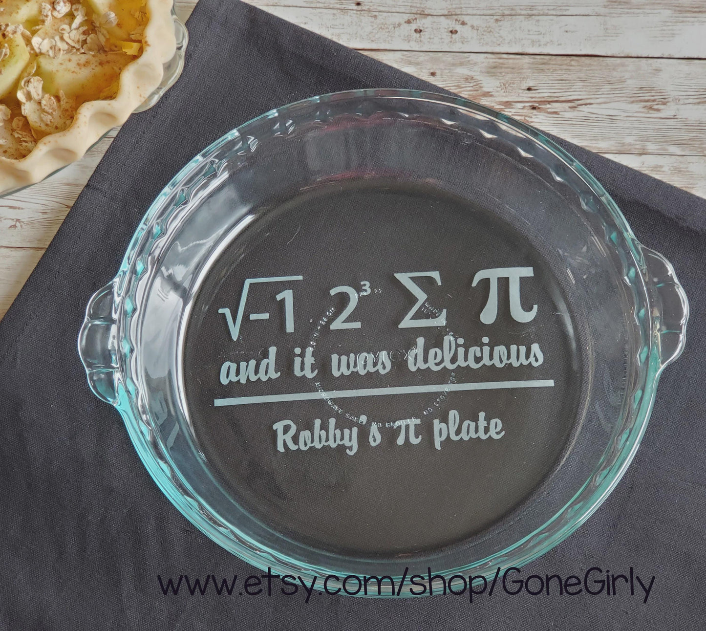 I Ate Some Pi Pie Plate – Funny Math Engraved Gift – Personalized Pyrex Bakeware