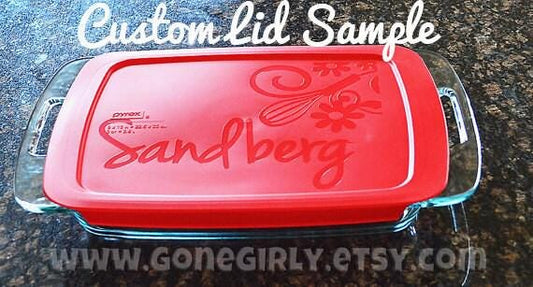 Personalized Glass Engraved 7x11 Casserole Dish – Custom Bakeware Gift with Optional Lid Engraving