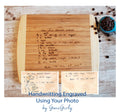 Handwritten Recipe Deluxe Cutting Board – Personalized Bamboo Board Keepsake – Custom Engraved Family Recipe Gift – Memorial Kitchen Gift