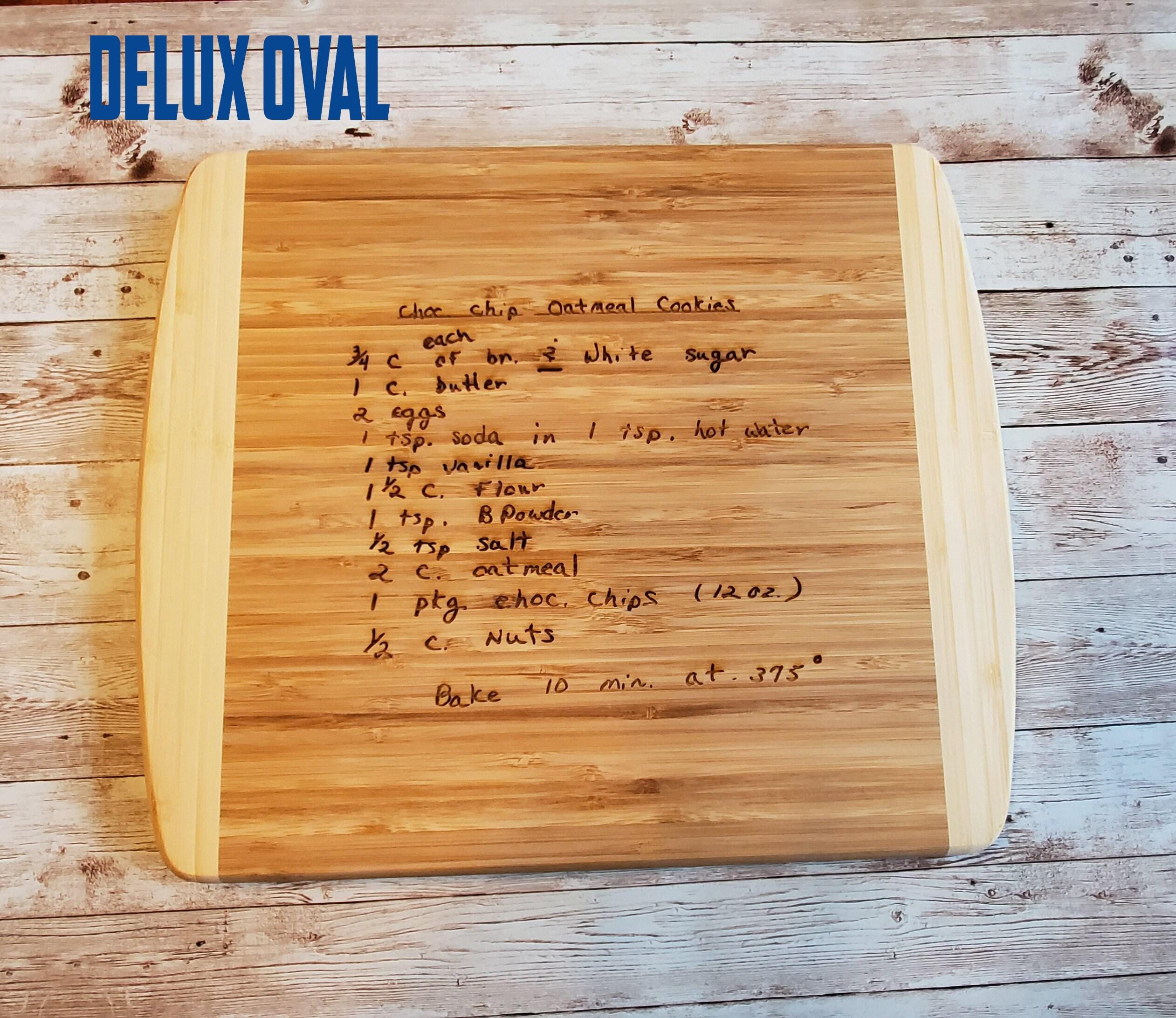 Handwritten Recipe Deluxe Cutting Board – Personalized Bamboo Board Keepsake – Custom Engraved Family Recipe Gift – Memorial Kitchen Gift
