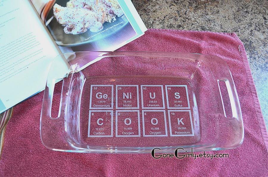 Genius Cook Periodic Table Engraved 7x11 Casserole Dish – Science Lover’s Personalized Bakeware Gift