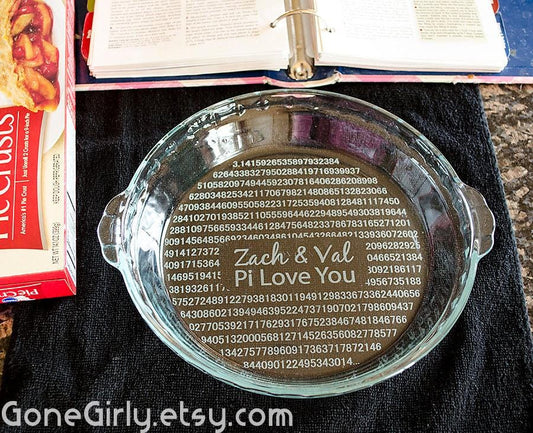 Pi Love You Engraved Pie Plate - Math Gift